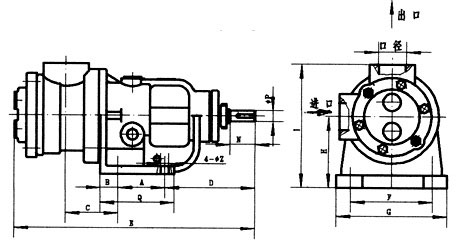 NYP7.0（A），NYP52（A）泵頭外形尺寸